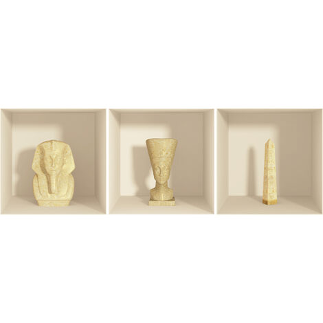 Sticker effet 3D Egypte statue et vases argile 30 x 90 cm (1/2)