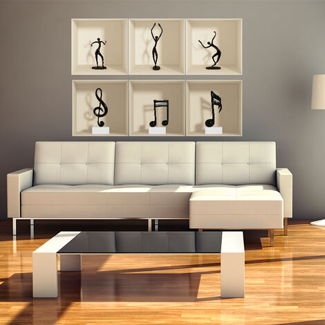 Pack de 6 stickers 3D Danse et la musique 60 x 90 cm (1/3)
