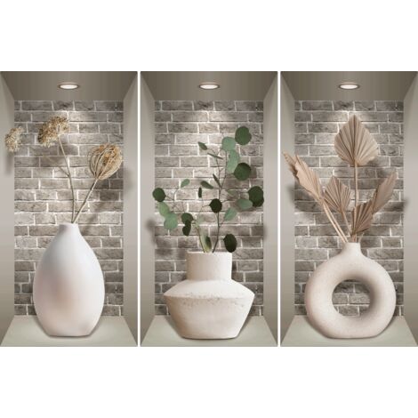 Sticker 3D plantes dans son jolis vases 60 x 90 cm