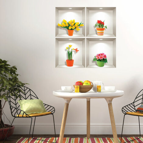 Stickers 3D fleurs les plus belles de la prairie 60 x 60 cm (1/4)