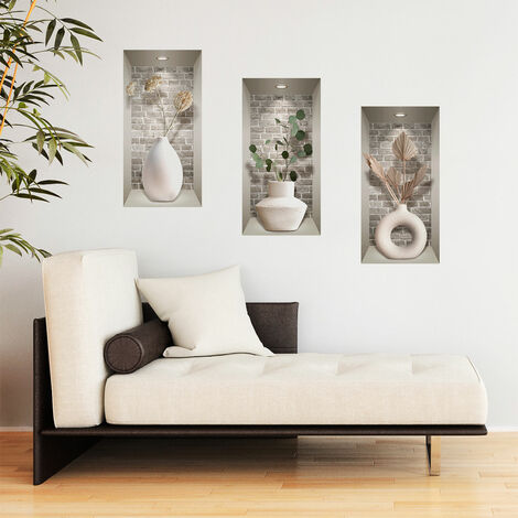 Sticker effet 3D vases et plantes design 80 x 120 cm (1/5)