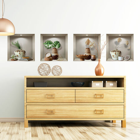 Stickers effet 3D vases et déco design 60 x 60 cm (1/5)