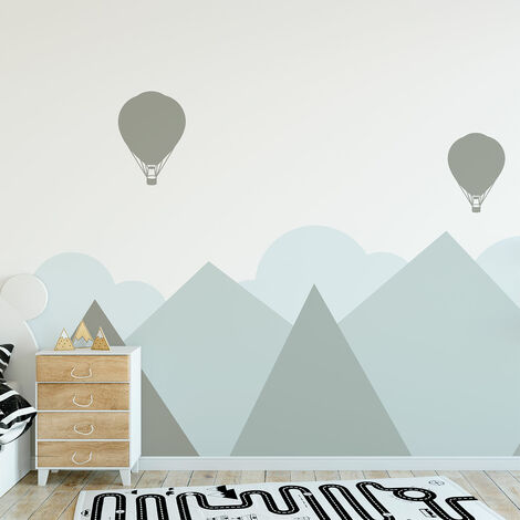 Stickers enfant montagnes géantes scandinaves Helsinki 80 x 105 cm