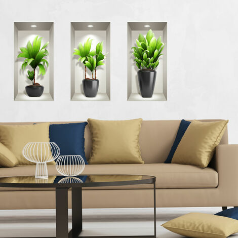 Sticker 3D plantes longues exotiques 60 x 90 cm (1/4)