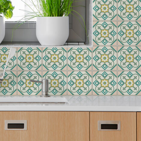 Sticker Mural Carrelage adhésif Cuisine Salle de Bain - 24 STICKERS CARRELAGES AZULEJOS GEORGI - 24stickers10x10cm (1/5)