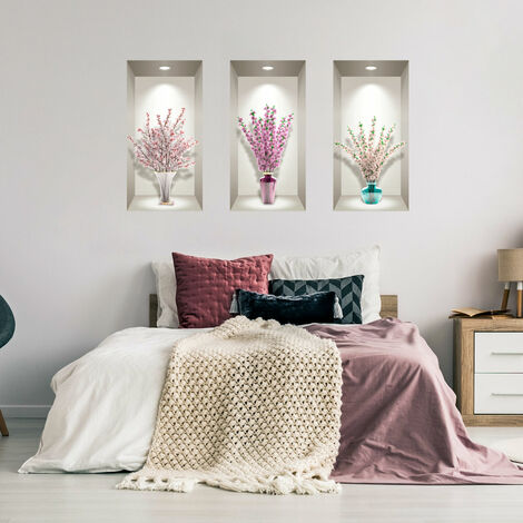 Stickers 3D fleurs bouquets de cerisier 60 x 90 cm (1/4)