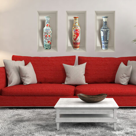 Stickers 3D vases céramiques anciens 80 x 120 cm (1/4)