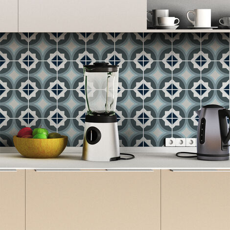 Sticker Mural Carrelage adhésif Cuisine Salle de Bain - 24 STICKERS CARRELAGES AZULEJOS GEORGETTA - 24stickers10x10cm (1/5)