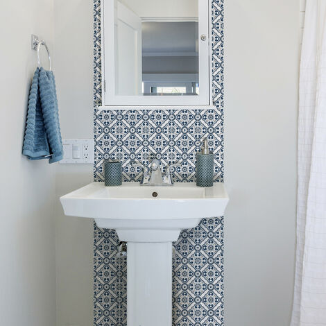 Sticker Mural Carrelage adhésif Cuisine Salle de Bain - 24 STICKERS CARRELAGES AZULEJOS GREGORIO - 24stickers10x10cm (1/5)