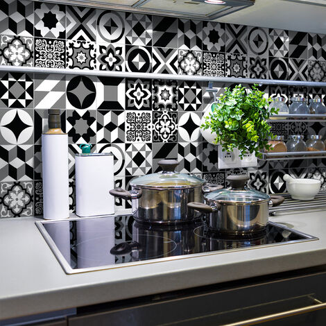 Sticker Mural Carrelage adhésif Cuisine Salle de Bain - 24 STICKERS CARRELAGES AZULEJOS AGNES - 24stickers10x10cm (1/5)