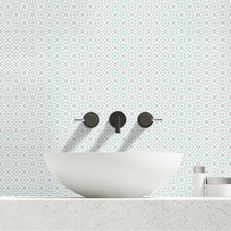 Sticker Mural Carrelage adhésif Cuisine Salle de Bain - 24 STICKERS CARRELAGES AZULEJOS ROCIO - 24stickers10x10cm (1/5)