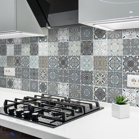 Sticker Mural Carrelage adhésif Cuisine Salle de Bain - 24 STICKERS CARRELAGES AZULEJOS SATURINO - 24stickers10x10cm (1/5)