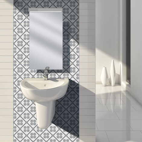 Sticker Mural Carrelage adhésif Cuisine Salle de Bain - 24 STICKERS CARRELAGES AZULEJOS ELIO - 24stickers15x15cm (1/5)