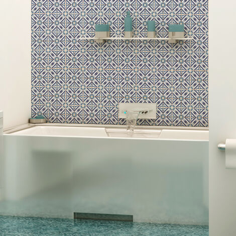 Sticker Mural Carrelage adhésif Cuisine Salle de Bain - 24 STICKERS CARRELAGES AZULEJOS AGATA - 24stickers15x15cm (1/5)