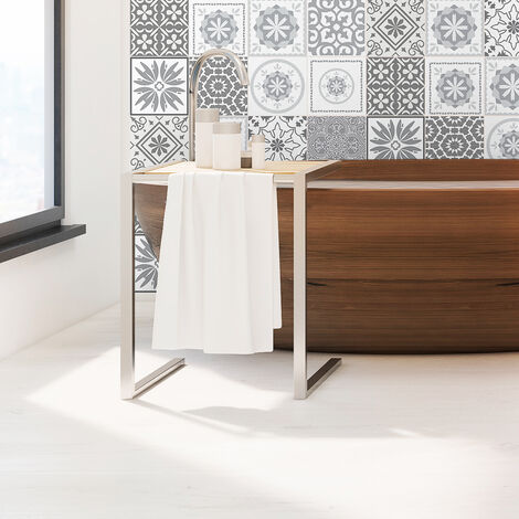 Stickers Carreaux Muraux Planche De 12 - 20x20 Cm Aspect Carrelage Ciment - Cuisine & Salle De Bain
