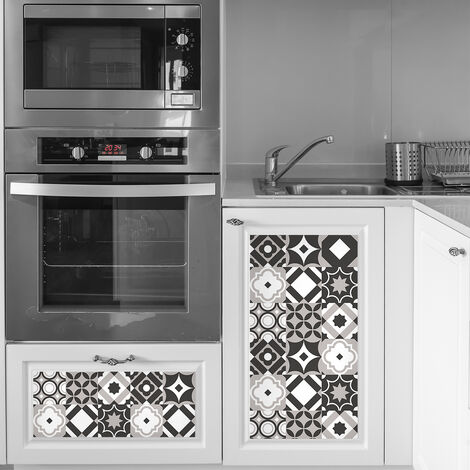 Sticker Mural Carrelage adhésif Cuisine Salle de Bain - 24 STICKERS CARRELAGES MEUBLE BERDUGO - 24stickers10x10cm (1/5)