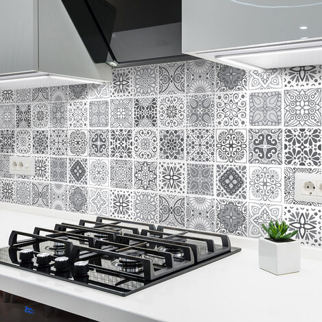 Sticker Mural Carrelage adhésif Cuisine Salle de Bain - 24 STICKERS CARRELAGES AZULEJOS YASMINE - 24stickers10x10cm (1/5)
