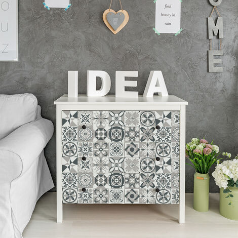 Stickers muraux - Sticker Mural Carrelage adhésif Cuisine Salle de Bain - 24 STICKERS CARRELAGES MEUBLE PIAH - 24stickers10x10cm (1/5)