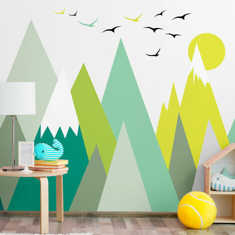 Stickers enfant montagnes scandinaves lincika 40 x 60 cm