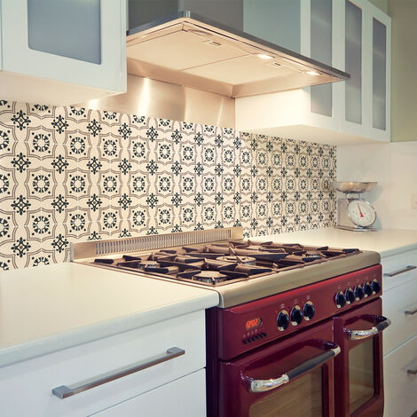 Sticker Mural Carrelage adhésif Cuisine Salle de Bain - 24 STICKERS CARREAUX DE CIMENT AZULEJOS ARTHURO - 24stickers15x15cm (1/5)