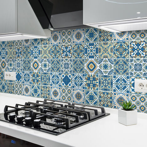 Sticker Mural Carrelage adhésif Cuisine Salle de Bain - 24 STICKERS CARRELAGES AZULEJOS REBECCA - 24stickers10x10cm (1/5)