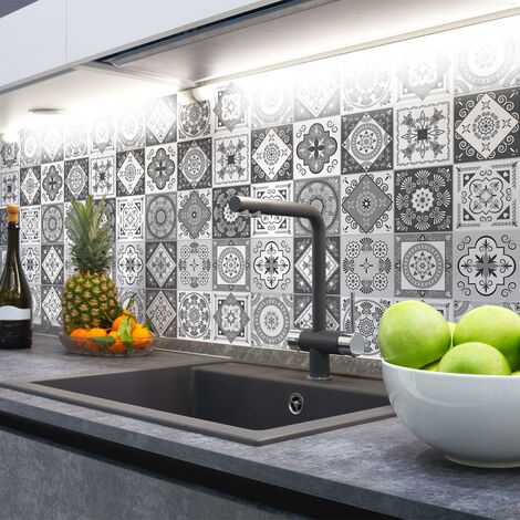Sticker Mural Carrelage adhésif Cuisine Salle de Bain - 24 STICKERS CARRELAGES AZULEJOS TALIHA - 24stickers10x10cm (1/5)