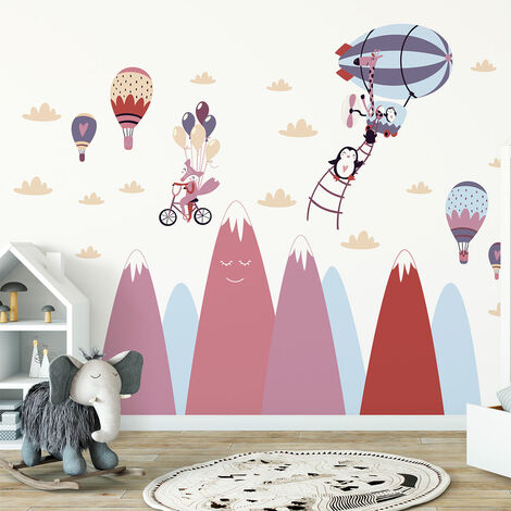 Stickers montagnes scandinaves animaux libres dans l'air 40 x 60 cm (1/5)