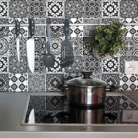 Sticker Mural Carrelage adhésif Cuisine Salle de Bain - 9 STICKERS CARRELAGES AZULEJOS AMADONA - 9stickers15x15cm (1/5)