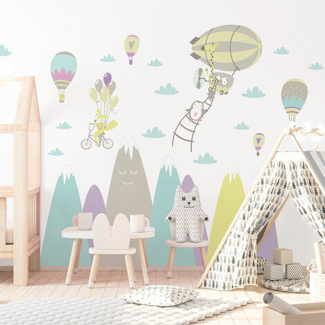 Stickers montagnes scandinaves animaux fantastiques 40 x 60 cm (1/5)
