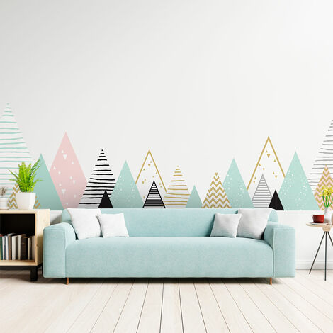 Stickers muraux - Décoration chambre salon - Autocollant Sticker mural géant montagnes scandinaves ATLAS - 110x185cm (1/5)
