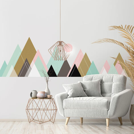 Stickers muraux - Décoration chambre salon - Autocollant Sticker mural  géant montagnes scandinaves LAURENTIKES - 70X115cm