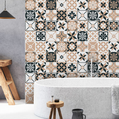 Sticker Mural Carrelage adhésif Cuisine Salle de Bain - 30 STICKERS CARRELAGES AZULEJOS DANIELA - 30stickers10x10cm (1/5)