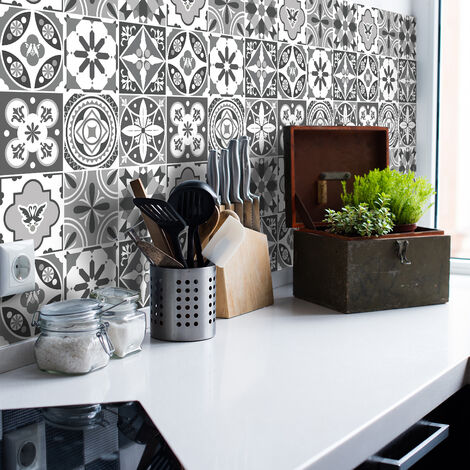 Sticker Mural Carrelage adhésif Cuisine Salle de Bain - 9 STICKERS CARRELAGES AZULEJOS BAUTISTA - 9stickers15x15cm (1/5)