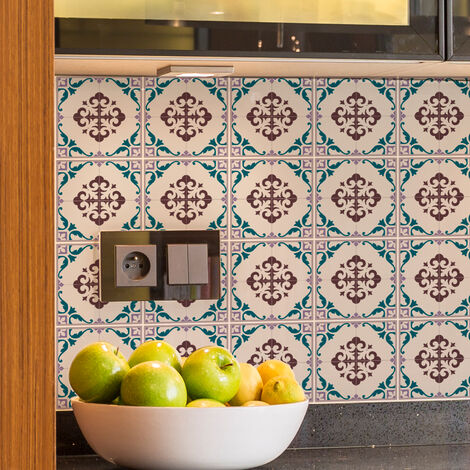 Sticker Mural Carrelage adhésif Cuisine Salle de Bain - 9 STICKERS CARRELAGES AZULEJOS ANGELITA - 9stickers15x15cm (1/5)