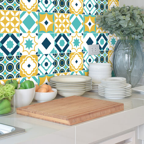 Sticker Mural Carrelage adhésif Cuisine Salle de Bain - 9 STICKERS CARRELAGES AZULEJOS AVA MARIA - 9stickers15x15cm (1/5)