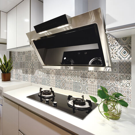 Sticker Mural Carrelage adhésif Cuisine Salle de Bain - 24 STICKERS CARREAUX DE CIMENT AZULEJOS AMADOR - 24stickers10x10cm (1/5)
