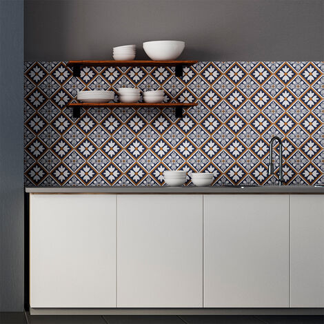 Sticker Mural Carrelage adhésif Cuisine Salle de Bain - 30 STICKERS CARRELAGES AZULEJOS ANICETO - 30stickers10x10cm (1/5)