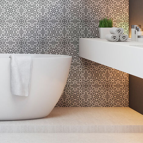 Sticker Mural Carrelage adhésif Cuisine Salle de Bain - 30 STICKERS CARREAUX DE CIMENT ORIENTAL SAYADA - 30stickers10x10cm (1/5)