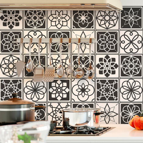 Sticker Mural Carrelage adhésif Cuisine Salle de Bain - 30 STICKERS CARRELAGES AZULEJOS LIMA - 30stickers10x10cm (1/5)