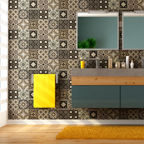 Sticker Mural Carrelage adhésif Cuisine Salle de Bain - 9 STICKERS CARRELAGES AZULEJOS POMPEI - 9stickers10x10cm (1/5)