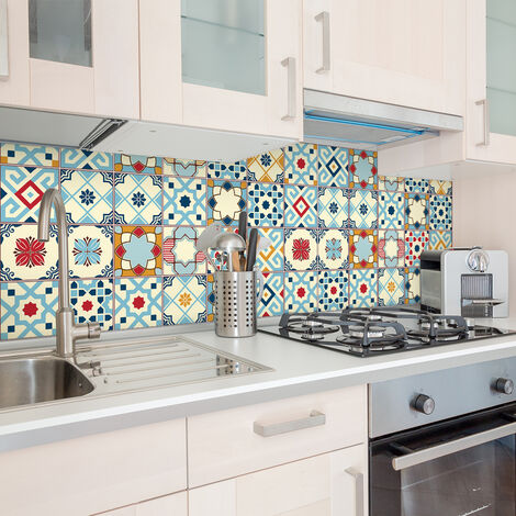 Sticker Mural Carrelage adhésif Cuisine Salle de Bain - 9 STICKERS CARRELAGES AZULEJOS VINCENTO - 9stickers15x15cm (1/5)