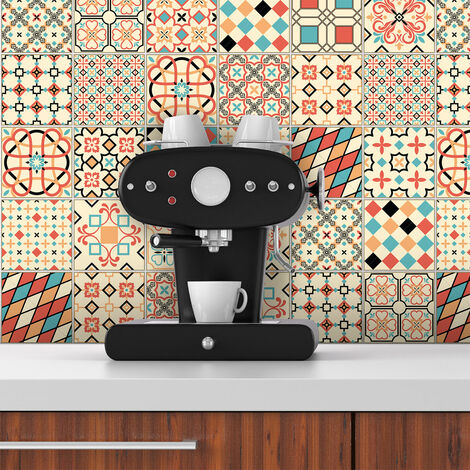 Sticker Mural Carrelage adhésif Cuisine Salle de Bain - 30 STICKERS CARRELAGES AZULEJOS JULIANE - 30stickers10x10cm (1/5)