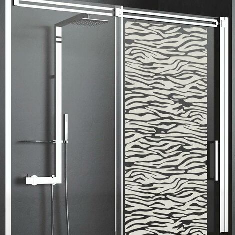 Film Fenêtre Anti Regard Occultant - MOTIF PEAU DE TIGRE - Stickers Autocollant Brise-Vue pour Vitre & Porte de Douche - 120x35cm