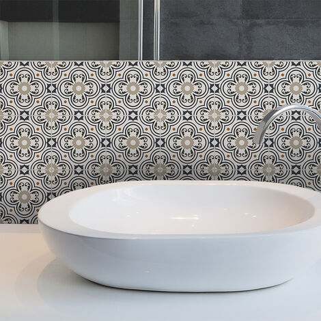 Sticker Mural Carrelage adhésif Cuisine Salle de Bain - 9 STICKERS CARRELAGES AZULEJOS HERCULANO - 9stickers15x15cm (1/5)