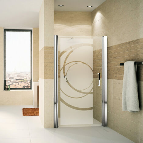 Film Fenêtre Anti Regard Occultant - COURBES DESIGN - Stickers Autocollant Brise-Vue pour Vitre & Porte de Douche - 120x45cm (1/4)