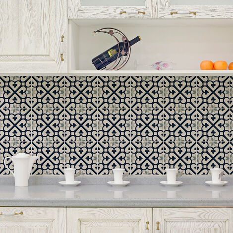 Sticker Mural Carrelage adhésif Cuisine Salle de Bain - 9 STICKERS CARRELAGES AZULEJOS GILBERTO - 9stickers15x15cm (1/5)
