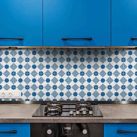 Sticker Mural Carrelage adhésif Cuisine Salle de Bain - 9 STICKERS CARRELAGES AZULEJOS RACHELA - 9stickers15x15cm (1/5)