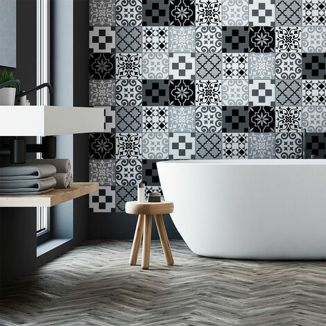Sticker Mural Carrelage adhésif Cuisine Salle de Bain - 9 STICKERS CARRELAGES AZULEJOS CHRISTIANO - 9stickers15x15cm (1/5)