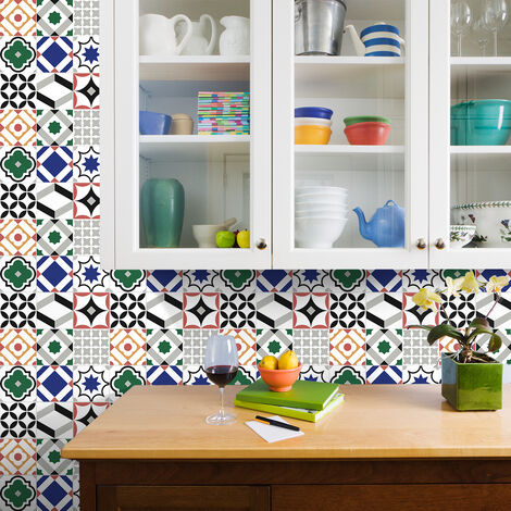 Sticker Mural Carrelage adhésif Cuisine Salle de Bain - 9 STICKERS CARRELAGES AZULEJOS DALIDAH - 9stickers15x15cm (1/5)