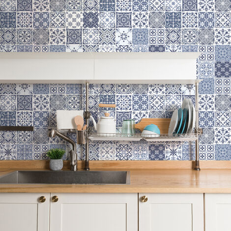 Stickers muraux - Sticker Mural Carrelage adhésif Cuisine Salle de Bain - 60 STICKERS CARRELAGES FRARI - 60stickers10x10cm (1/5)